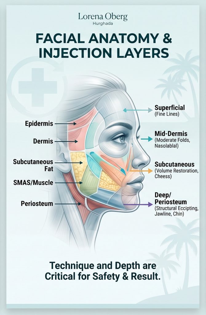 areas of the face where filler can and should be used
مناطق الوجه التي يمكن وينبغي استخدام الحشو فيها